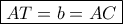 \boxed{AT=b=AC}
