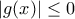 \displaystyle{|g(x)|\leq 0 }