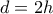 d=2h