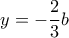  y = -\dfrac {2}{3} b