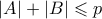 |A|+|B| \leqslant p