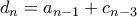 d_n=a_{n-1} + c_{n-3}
