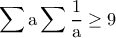 \displaystyle{\rm \sum a\sum \dfrac{1}{a}\geq 9}