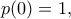 p(0) = 1,