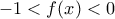 -1<f(x)<0