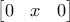 \begin{bmatrix} 0 & x & 0 \end{bmatrix}