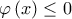\varphi \left( x\right) \leq 0