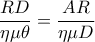 \dfrac{RD}{\eta \mu \theta}=\dfrac{AR}{\eta \mu D}