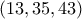 (13,35,43)