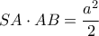 SA\cdot AB = \dfrac {a^2}{2}