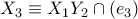 \displaystyle{{X_3} \equiv {X_1}{Y_2} \cap \left( {{e_3}} \right)}