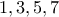 1,3,5,7