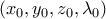 \left( {{x_0},{y_0},{z_0},{\lambda _0}} \right)