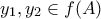 y_{1},y_{2}\in f(A)
