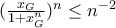 (\frac{x_G}{1+x_G^n})^n\le n^{-2}