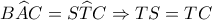 \displaystyle B\widehat AC = S\widehat TC \Rightarrow TS = TC