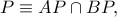 P\equiv AP\cap BP,