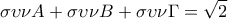 \displaystyle{ \sigma\upsilon\nu A+ \sigma\upsilon\nu B + \sigma\upsilon\nu\Gamma=\sqrt2}