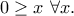 \displaystyle{0\geq x~\forall x.} \displaystyle{0\geq x~\forall x.}