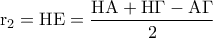 \displaystyle{\rm r_2=HE=\frac{HA+H\Gamma -A\Gamma}{2}}