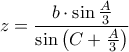 \displaystyle{ 
z = \frac{{b \cdot \sin \frac{A}{3}}}{{\sin \left( {C + \frac{A}{3}} \right)}} 
}