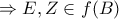 \Rightarrow E,Z\in f(B)
