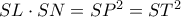 SL\cdot SN= SP^2=ST^2