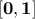 \mathbf{\left[0 , 1 \right]}