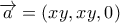 \overrightarrow{a}= \left( {xy,xy,0} \right)