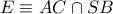E\equiv AC\cap SB