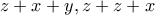 z+x+y,z+z+x