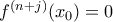 f^{(n+j)}(x_{0})=0