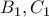 \displaystyle{B_1,C_1}