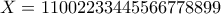 X=11002233445566778899