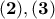 \displaystyle{\bf (2),(3)}