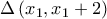 \Delta \left(x_{1},x_{1}+2 \right)