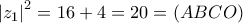 {\left| {{z_1}} \right|^2} = 16 + 4 = 20 = \left( {ABCO} \right)