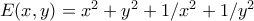 E(x,y)=x^2+y^2+1/x^2+1/y^2