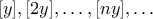 [y],[2y],\ldots,[ny],\ldots