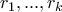 \displaystyle{r_1, ..., r_k