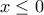 \displaystyle{x \leq 0}