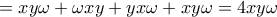 = xy\omega  + \omega xy + yx\omega  + xy\omega  = 4xy\omega