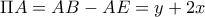 \Pi A=AB-AE=y+2x