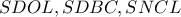 \displaystyle{SDOL,SDBC,SNCL}