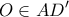 \displaystyle{ 
O \in AD{'} 
}
