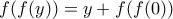 f(f(y))=y+f(f(0))