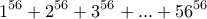 \displaystyle{1^{56}+2^{56}+3^{56}+ ... + 56^{56}}