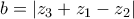 b=|z_3+z_1-z_2|