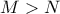 M>N