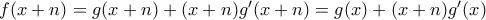 f(x+n)=g(x+n)+(x+n)g^{\prime}(x+n)=g(x)+(x+n)g^{\prime}(x)